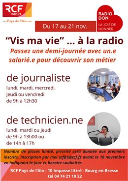 Vis ma vie à la radio RCF Pays de l'Ain  - Rcf Pays de l'Ain
