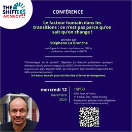 Conférence sur le facteur humain dans les transitions : Ce n'est pas parce qu'on sait qu'on change !