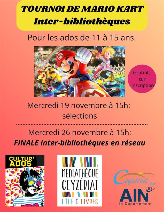 Tournoi de Mario Kart inter-bibliothèques - mediatheque
