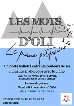 Spectacle "Les Mots d'Oli", Le Piano Poétique_Talloires-Montmin