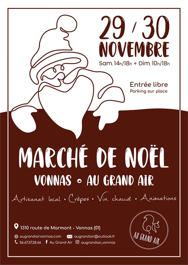 Affiche Marché de Noël | Au Grand Air (Vonnas) - Au Grand Air