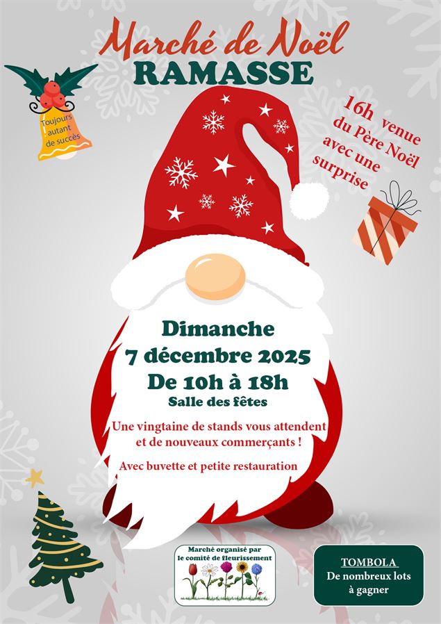 affiche marché de Noël - Association fleurissement de Ramasse