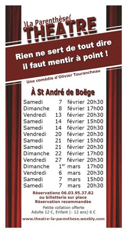 Café-théâtre "Rien ne sert de tout dire, il faut mentir à point !"_Saint-André-de-Boëge - Théâtre "L