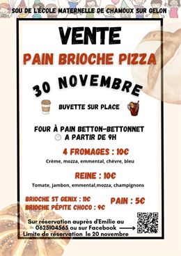 Vente de pain, pizza et brioche