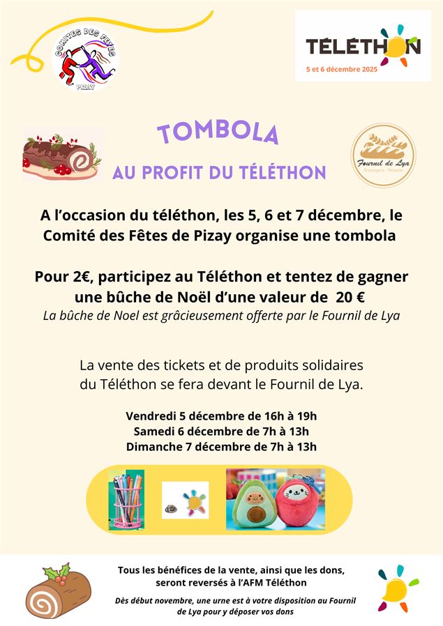TOMBOLA au profit du Téléthon - fetes Pizay