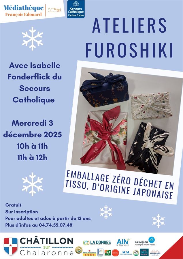 Ateliers furoshiki , emballage cadeau en tissu_Châtillon-sur-Chalaronne