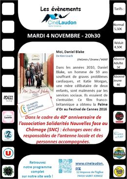 Ciné-rencontre : "Moi, Daniel Blake"_Saint-Jorioz - Ciné Laudon