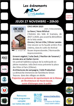 « Ciné Archi 2025 » : Projection d’un programme de 4 documentaires_Saint-Jorioz - Ciné Laudon