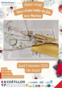 Atelier Récup "Déco d'une table de fête"_Châtillon-sur-Chalaronne