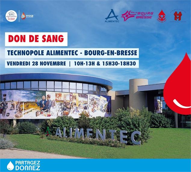 Collecte de sang au Technopole Alimentec de Bourg-en-Bresse - EFS