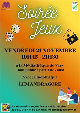 Soirée jeux - Médiathèque de Viry