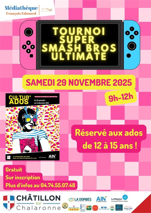 Tournoi jeux vidéo de Super smash bros ultimate !_Châtillon-sur-Chalaronne