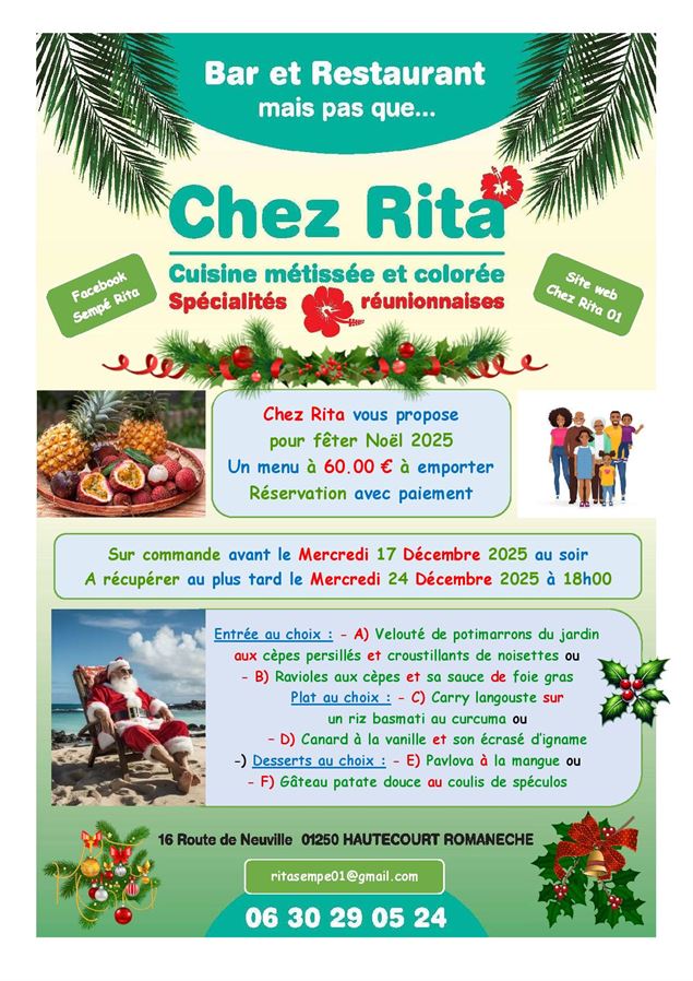 Menu de Noël Chez Rita_A emporter - ©Chez Rita