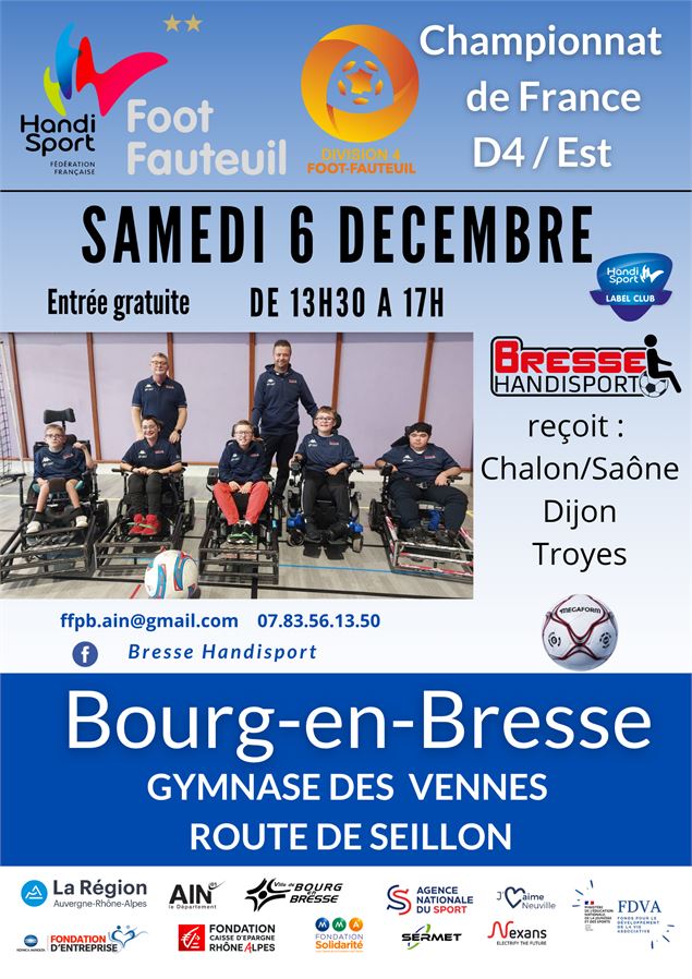 Championnat foot fauteuil Bourg - Bresse Handisport