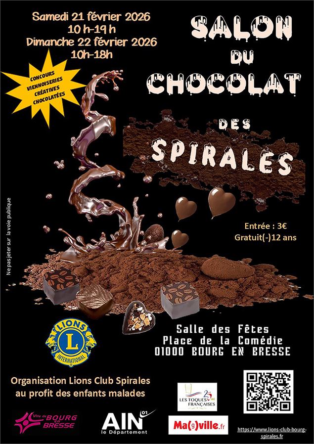 FLYER SALON CHOCOLAT DES SPIRALES - LIONS CLUB BOURG SPIRALES