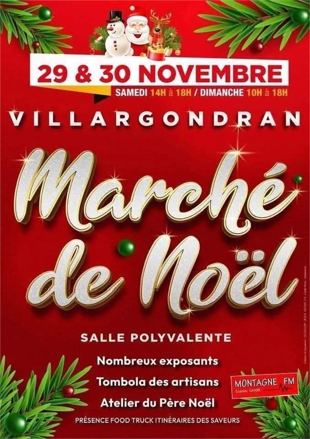 Affiche Marché de Noël Villargondran 2025 - Mairie Villargondran