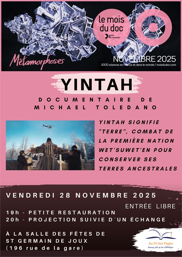 Affiche YINTAH 28 novembre 2025 - AuFilDesPAges