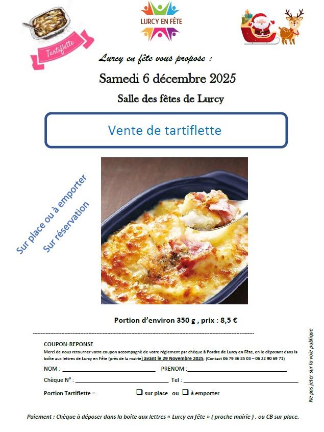 Vente de tartiflette_Lurcy