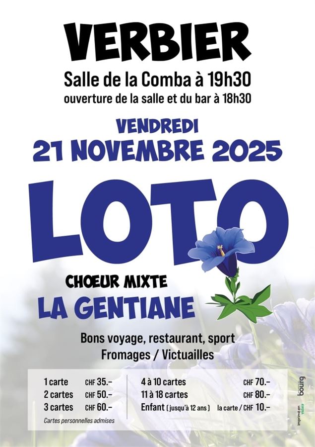 Loto chœur mixte de la Gentiane_Val de Bagnes