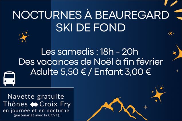 Ski nordique en nocturne sur le plateau de Beauregard_Thônes - Office de tourisme