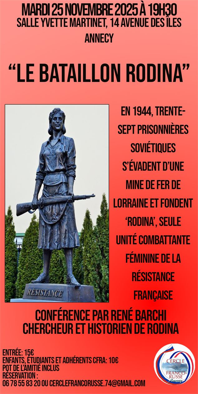 Conférence : le bataillon Rodina_Annecy - Cercle Franco Russe