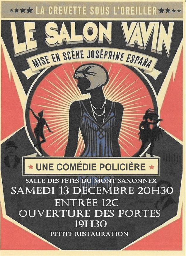 Affiche théâtre Le salon Vavin - La Crevette sous l'oreiller