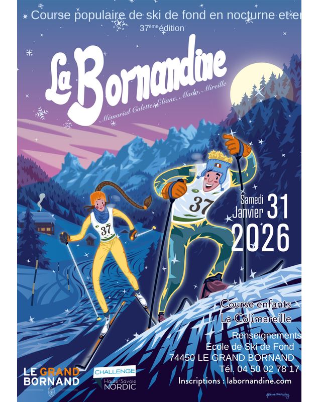 affiche de la course de ski de fond la Bornandine