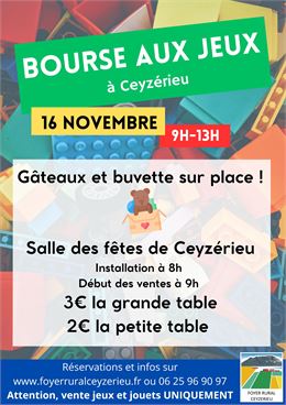 Bourse aux jeux et aux jouets_Ceyzérieu - Foyer Rural de Ceyzérieu