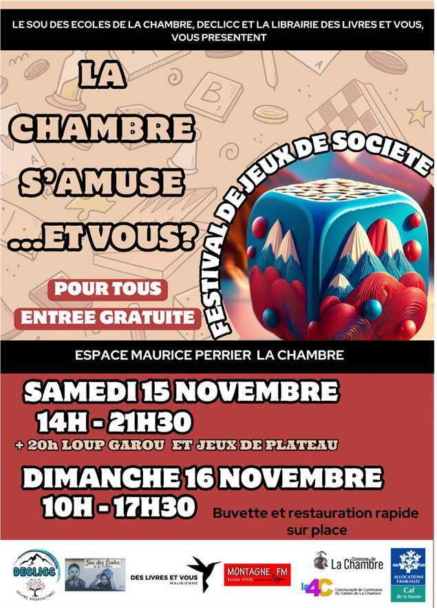 Salon du Jeu La Chambre 15 / 16 nov 2025 - Sou des écoles La Chambre