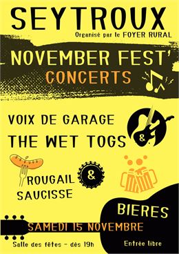 Le 'November Fest' de Seytroux revient samedi 15 novembre, Rougail saucisse et concerts à partir de 