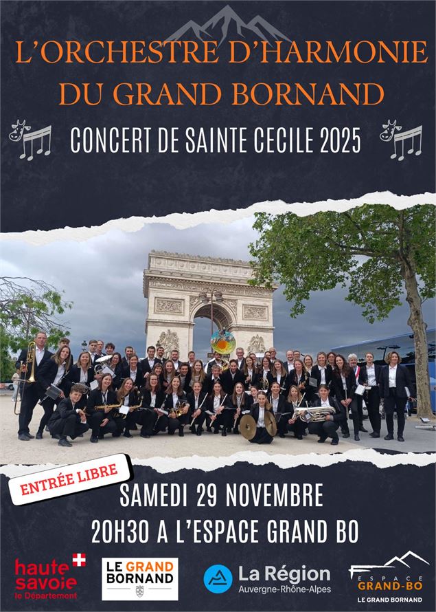 affiche du Concert de la Sainte Cécile 2026 - Orchestre d'harmonie du Grand-Bornand