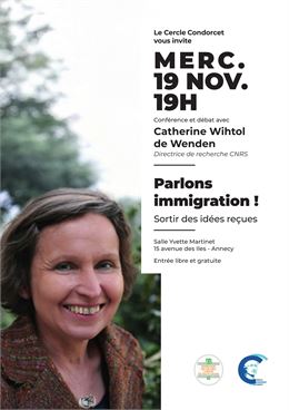 Conférence : "Parlons Immigration ! Sortons des idées reçues""_Annecy - Le Cercle Condorcet