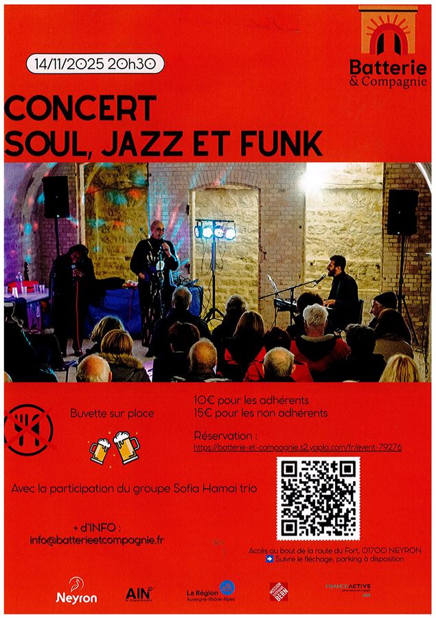 concert soul, jazz et funk - La Batterie de Sermenaz