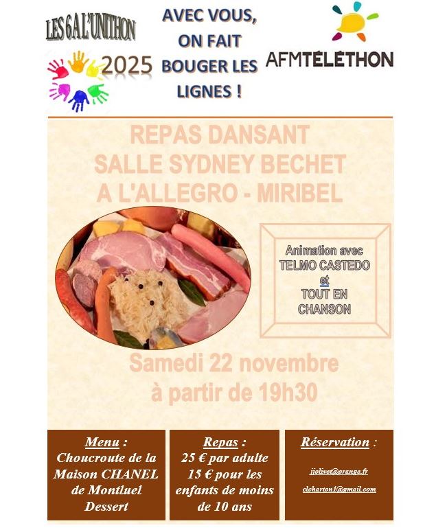 Le Téléthon: repas dansant 