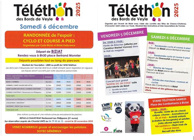 téléthon 2025 - comité des fêtes de Chaveyriat