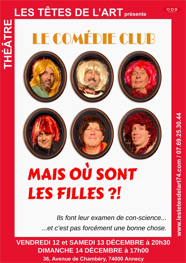 Théâtre : Où sont les filles !_Annecy - Les Têtes de l'Art