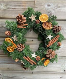 Couronne de noël avec la fleuriste Fleur d'Aulps.