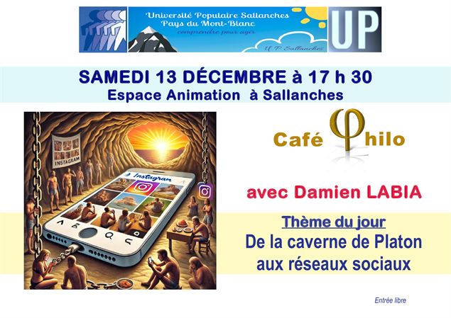 Café Philo : De la caverne de Platon aux réseaux sociaux. Par Damien LABIA_Sallanches