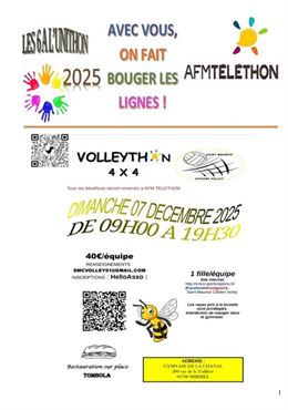 Le Téléthon : Volleython 4x4 - Saint Maurice Cotiére Volley