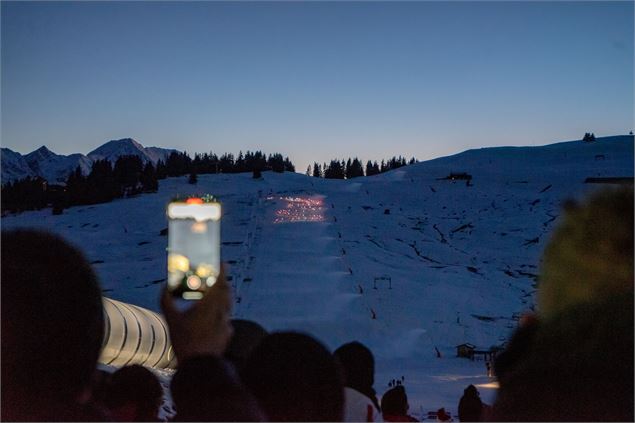 Vue descente flambeau Bisanne - Les Saisies