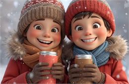 Bien s'hydrater en hiver et personnalisation d'un thermos. - Canva IA.