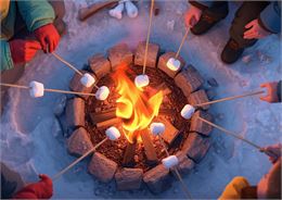 Chamallow party en après-ski au Roc d'Enfer. - Canva IA.
