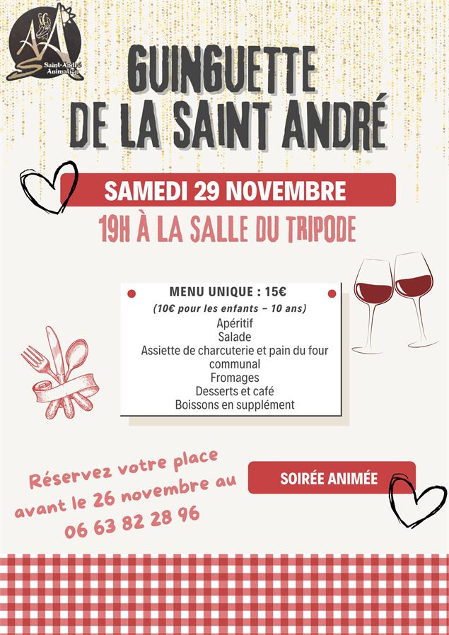 Affiche soirée guinguette - Saint André Animation