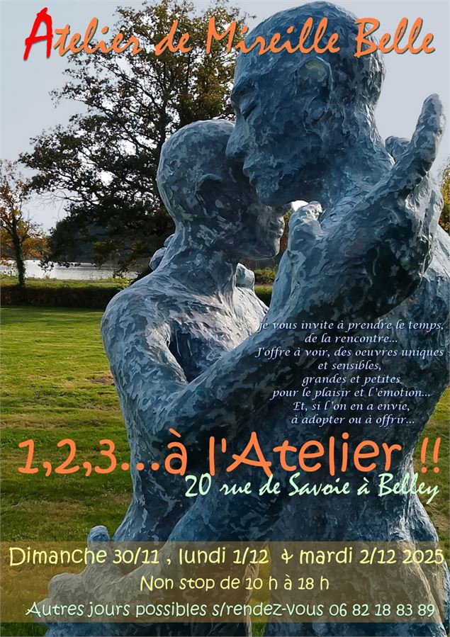 Exposition de peinture et de sculpture à l'atelier de Mireille Belle - mireille belle