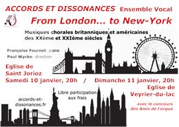 Concert : "From London to New-York" - Musiques chorales britanniques et américaines des XXe et XXIe 
