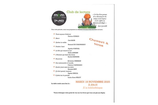 Club de lecture_Thônes - Bibliotheque