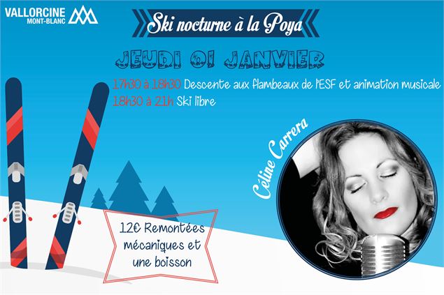 Les nocturnes de ski à la Poya_Vallorcine