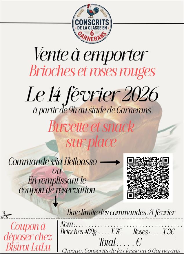 Vente de brioches et de roses rouges_Garnerans