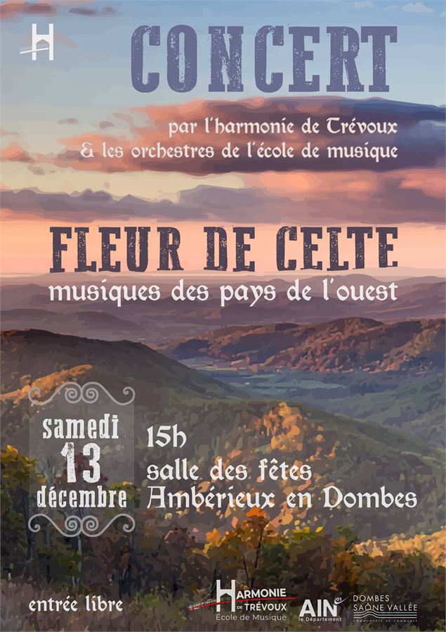 Affiche Concert Harmonie de Trévoux 13 décembre 2025 - Harmonie de Trévoux - Ecole de Musique