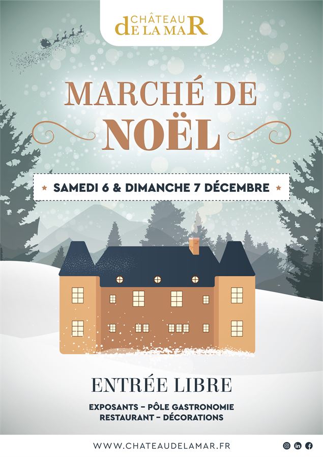 Affiche marché de Noël - Chateau de la Mar 